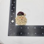 Vintage Carved Santa Claus Face 2.5" Resin Pin Brooch Christmas Holiday Retro Red Photo 6