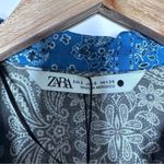 ZARA  NWT Black Bandana Print Wrap Tie Waist Blouse Top Size Small Photo 4