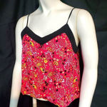 Xhilaration  Pink Floral Cropped Tank Top (L) Photo 0