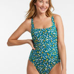 L.L.Bean New Currents Squareneck Tanksuit One Piece Swimsuit Plus Size 20W Blue Photo 0