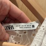ZARA  Midi Dress XS White Eyelet Tiered Cutout Photo 5