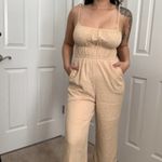 Le lis Le Lis Cream Gold wide leg jumpsuit size medium Boutique Spring summer Photo 8