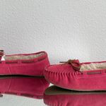Minnetonka Womens Hot Pink Suede Leather Cally Faux Fur Lined Moccasin Loafers Photo 8