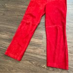 Ellen Tracy Vtg Company Red Suede Leather Straight Leg Pants Sz 8 Photo 4
