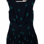 Loft Heart Print Chiffon Pleated Sleeveless Dress Photo 0