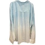 Jason Wu J NWT Blue White Dip Dye Oversized Linen Blend Button Down Shirt XL Photo 3
