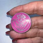 Disney Cheshire Cat Pin Vibrant Pink Silver Tone Cartoon Character Collectible Photo 1