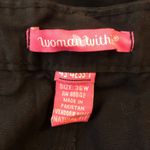 Woman Within  Khaki Pants Cotton Natural Fit Black 36W Photo 2