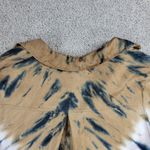 Young Fabulous and Broke Womens Susan Shirt Medium Blue T an Tie Dye Button Down Photo 4
