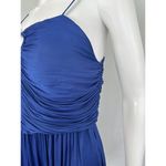 House of Harlow 1960 Mini Dress Women Royal Blue Satin Ruched Skater Size M NEW Photo 4