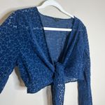 Wild Fable Women's Wrap Tie Top Sheer Ballet Festival Floral Whimsigoth Boho Velvet Burnout Photo 3