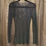 Free People Filter Finish Navy Blue Iridescent Rhinestone Mesh Top XS NWOT Photo 1
