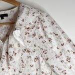 Frye Saltbreeze Combo Ivory/Brown Ruffled V-neckl/cuffs Long Sleeve Blouse M Photo 5