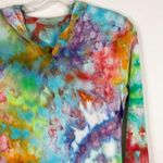 Hanes Womens Small Top Tie Dye Electric Love Hooded Blue Purple Pink Green 252 Photo 7