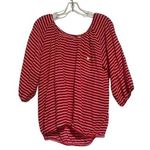 J.Crew Women's Red White Striped Long Sleeve Oversized Cotton T Photo 0