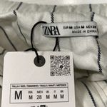 ZARA  Striped Black & White Strapless Knotted Linen Blend Midi Dress(Size Medium) Photo 9