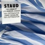 Staud Jodie Midi Wrap Dress Sea Stripe Size Small Bridal Wedding Guest Picnic Blue Photo 12