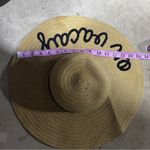 Stylish Tan Sun Hat with Black Embroidery On Vacay Straw Floppy Hat Photo 9