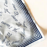 Vintage I Love You Square Scarf French Spanish German English Valentine’s Day Blue Photo 3