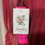 Siren Lily Maternity Top Red Sheer Vneck Sparkling Top Brand New Medium Photo 7