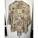 draper's & damon's  Women’s PM Button Up Beige Black VTG Geometric Shirt 3/4 Sleeve Photo 7