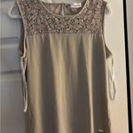 Calvin Klein Women's Tan Lace Top EUC Photo 0