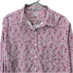 LL Bean Pink Paisley Wrinkle Free Pinpoint Oxford Long Sleeve Button Shirt XL Photo 2
