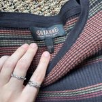 Shyanne Burgundy, navy, and green striped long sleeve with ruffled sleeves  Photo 2