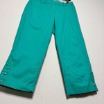 Talbots perfect skimmer slim legs cropped pants size 6 teal blue Photo 4