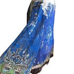 Chico's mesh blue white green swimsuit cover up size 3. Art to wear watercolor Photo 3