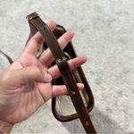 Dooney & Bourke Vintage Ivory Brown Leather Crossbody Bag Classic Zip Top Photo 9