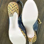 Miss Albright Spectator Silk Floral Polka Dot MaryJane Heel Blue Yellow Womens 7 Photo 7