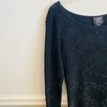 Carmen Marc Valvo Women’s Black Beaded Top Size Small Photo 3