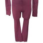 Athleta Alicia Keys Goddess Red Rib Long Sleeve Zip Up Bodysuit Jumpsuit XXS Purple Photo 5