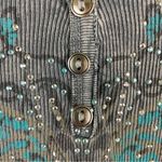 Apt. 9  Gray Ribbed Top with Turquoise and Rhinestone Butterfly Whimsigoth Photo 8