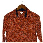 J.Crew Tulip Popover Long Sleeve Collard Half Button Up Shirt S Blue Orange Photo 1