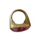 Pink Rhodochrosite Stone / Gem Gold plated Statement Ring boho chic Jewelry Photo 7