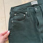 Etica NWT $178 Rhea Mid Rise Straight Dark Green Jeans Sz 26 Photo 3