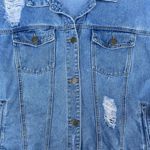 Forever 21 Blue Denim Jean Distressed Jacket Photo 3
