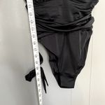 Free People NEW HAH Noir Black Cut to the Chase Soft Plunging V-neck Bodysuit S Photo 3