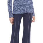 Derek Lam ‎ Contrast-Seam Flare Trousers Navy Blue Photo 0