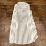 Simply Noelle Casual Collared Button Down Sleeveless Striped Dress Black & White Photo 1