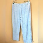 St. John Sport Y2K pastel baby blue velour velvet track pants Photo 2