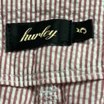 Hurley  Striped Seersucker Bermuda Shorts Pink White Cotton Blend USA Juniors 5 Photo 10