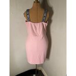 Pretty Little Thing  Pink Strap Logo Detail Bodycon Sheath Dress 14 Casual Barbie Photo 1
