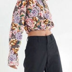 Urban Outfitters Outfitters Angela Cozy Floral Fleece Quarter Zip Pullover Size Medium Photo 0