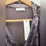 Sophie Rue  Small Deep Violet Crushed Velvet Rushed Button Up Shirt Purple Photo 1