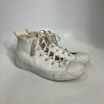 Converse Sloane mid top sneakers leather canvas white womens size 6.5 punk Photo 2