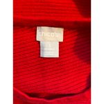 Chico's  Red Asymmetrical Knit Sweater | Size 3 (2X) Cotton Blend Tunic Photo 1
