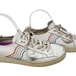 Soludos Retro Stripe Sneakers Low Top Shoes Embroidered Leather White Size US 8 Photo 1
